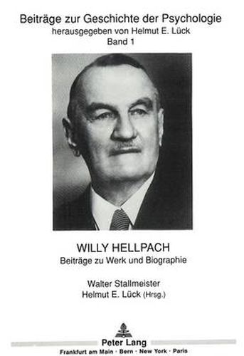 Cover image for Willy Hellpach: Beitraege Zu Werk Und Biographie