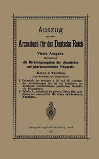 Cover image for Auszug Aus Dem Arzneibuch Fur Das Deutsche Reich
