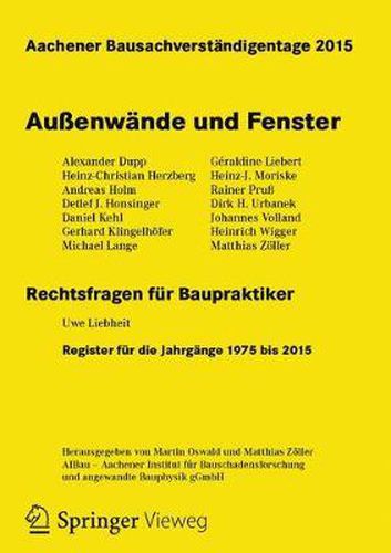 Cover image for Aachener Bausachverstandigentage 2015: Aussenwande und Fenster