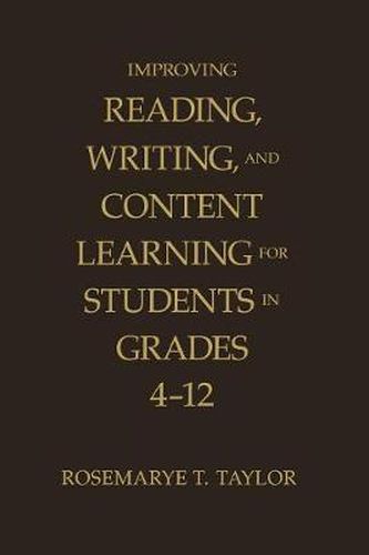 Cover image for Improving Reading, Writing, and Content Learning for Students in Grades 4-12