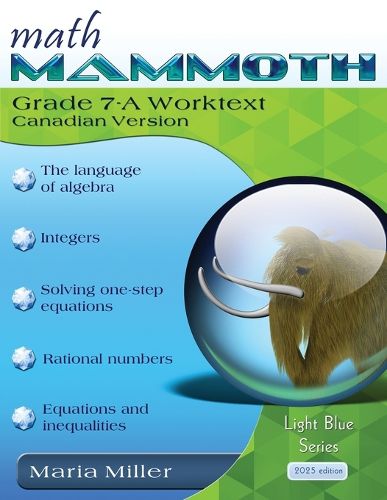 Cover image for Math Mammoth Grade 7-A Worktext, Canadian Version