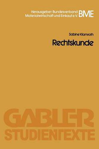 Cover image for Rechtskunde