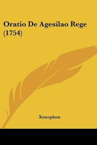 Cover image for Oratio de Agesilao Rege (1754)