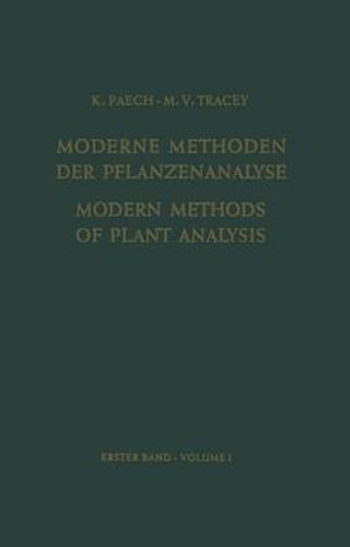 Cover image for Modern Methods of Plant Analysis/Moderne Methoden der Pflanzenanalyse