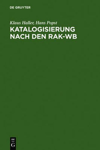 Cover image for Katalogisierung nach den RAK-WB