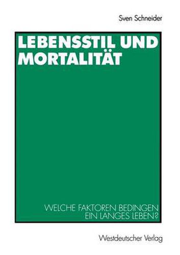 Cover image for Lebensstil und Mortalitat