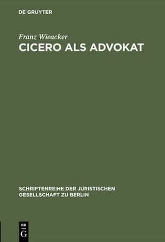 Cover image for Cicero als Advokat