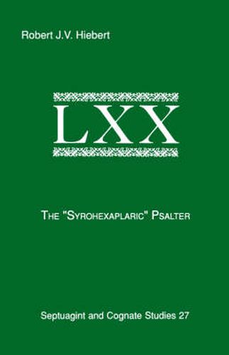Cover image for The Syrohexaplaric Psalter