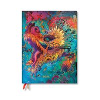 Cover image for Humming Dragon (Android Jones Collection) Ultra 12-month Day-at-a-time Softcover Flexi Dayplanner 2025 (Elastic Band Closure)