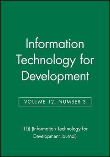 Cover image for Information Technology for Development V12 No 3