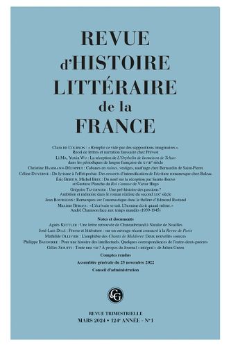 Cover image for Revue d'Histoire Litteraire de la France