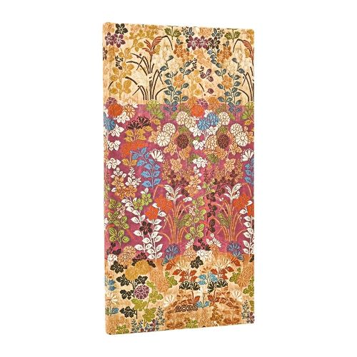 Cover image for 2026 Kara-ori Pink (Japanese Kimono) Slim 12-month Horizontal Hardcover Flexi Dayplanner 2026 (Elastic Band Closure)