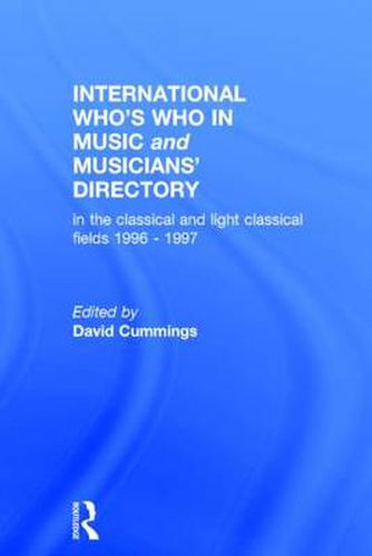 Cover image for Intl Whos Who Music&Ency Ed15