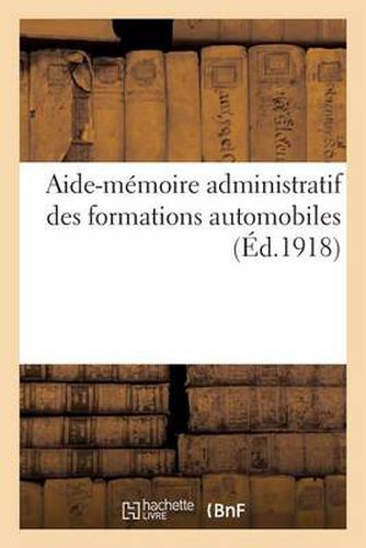 Cover image for Aide-Memoire Administratif Des Formations Automobiles