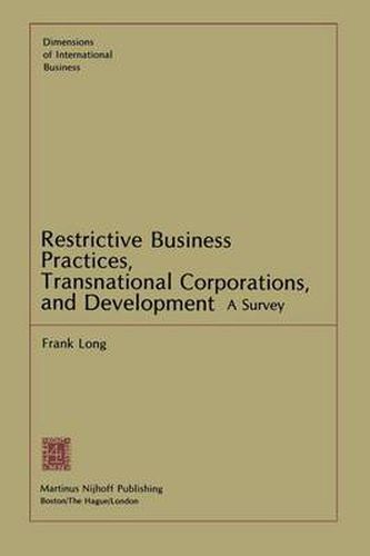 Cover image for Restrictive Business Practices, Transnational Corporations, and Development: A Survey