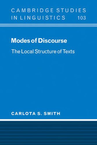 Cover image for Modes of Discourse: The Local Structure of Texts