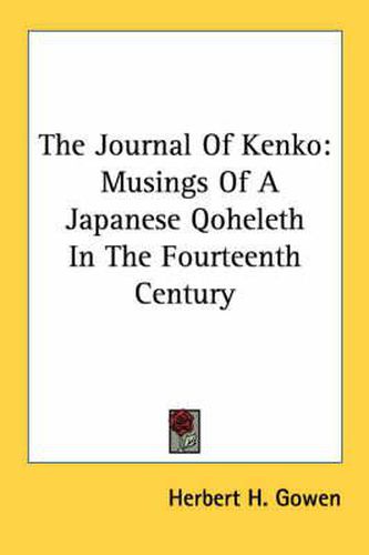 Cover image for The Journal of Kenko: Musings of a Japanese Qoheleth in the Fourteenth Century