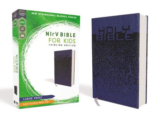 Cover image for NIrV, Bible for Kids, Large Print, Leathersoft, Blue, Comfort Print: Thinline Edition