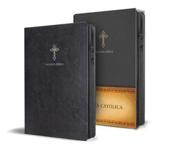 Cover image for Biblia Catolica en espanol. Simil piel negro, con cremallera, tamano compacto / Catholic Bible. Spanish-Language, Leathersoft, Black, Zipper Compact