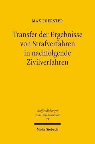 Cover image for Transfer der Ergebnisse von Strafverfahren in nachfolgende Zivilverfahren