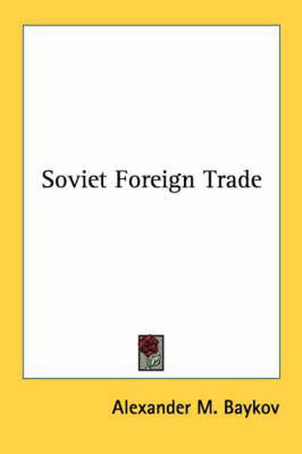 Cover image for Soviet Foreign Trade