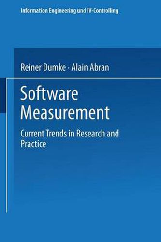 Cover image for Software Measurement: Current Trends in Research and Practice