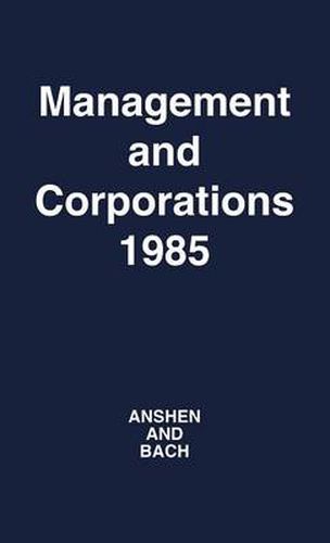 Cover image for Management and Corporations, 1985