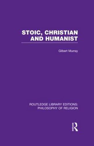 Cover image for Stoic, Christian and Humanist