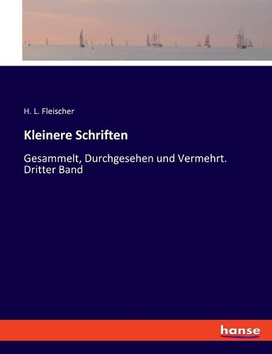 Cover image for Kleinere Schriften: Gesammelt, Durchgesehen und Vermehrt. Dritter Band