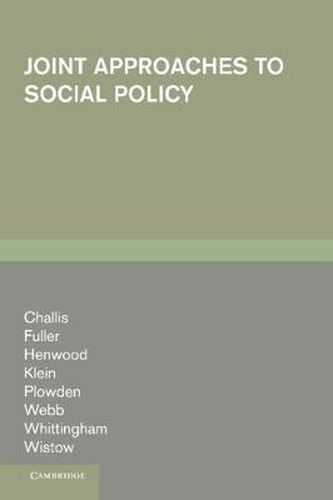 Cover image for Joint Approaches to Social Policy: Rationality and Practice