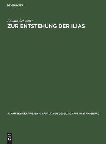 Cover image for Zur Entstehung Der Ilias