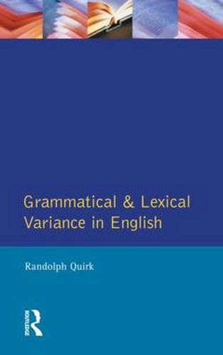 Cover image for Grammatical and Lexical Variance in English