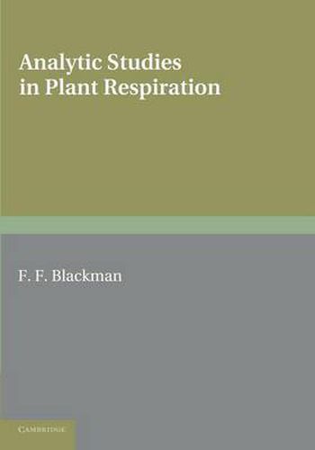 Cover image for Analytic Studies in Plant Respiration