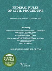 Cover image for Federal Rules of Civil Procedure, Educational Edition, 2018-2019