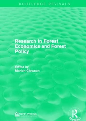 Cover image for Research in Forest Economics and Forest Policy