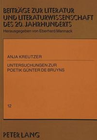 Cover image for Untersuchungen Zur Poetik Guenter de Bruyns