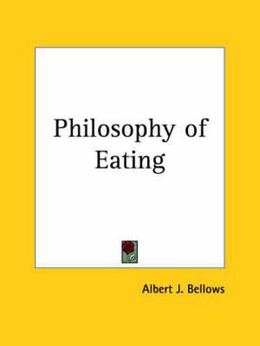 Cover image for Philosophy of Eating (1868)