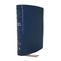 Cover image for NKJV, Single-Column Reference Bible, Genuine Leather, Blue, Comfort Print: Holy Bible, New King James Version