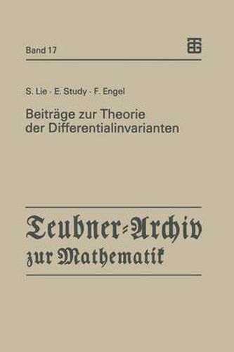 Beitrage zur Theorie der Differentialinvarianten