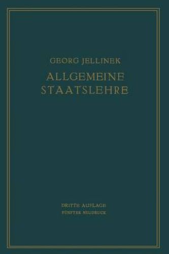 Allgemeine Staatslehre: Manuldruck