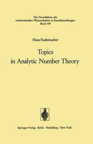 Cover image for Topics in Analytic Number Theory