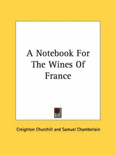 Cover image for A Notebook for the Wines of France