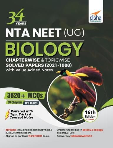 Cover image for 34 Years NTA NEET (UG) BIOLOGY Chapterwise & Topicwise Solved Papers with Value Added Notes (2021 - 1988) 16th Edition