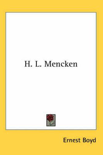 Cover image for H. L. Mencken