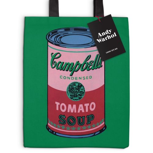 Warhol Soup Can Canvas Tote Bag - Green