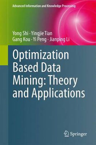 Cover image for Optimization Based Data Mining: Theory and Applications