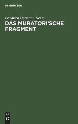 Cover image for Das Muratori'sche Fragment