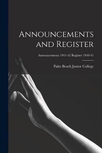 Cover image for Announcements and Register; Announcements 1941-42 Register 1940-41