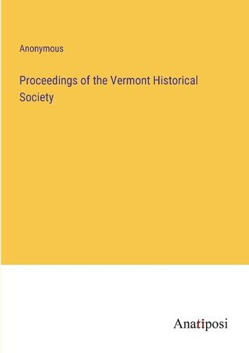 Cover image for Proceedings of the Vermont Historical Society