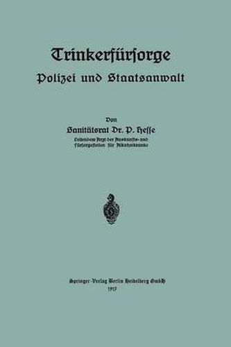 Cover image for Trinkerfursorge: Polizei Und Staatsanwalt